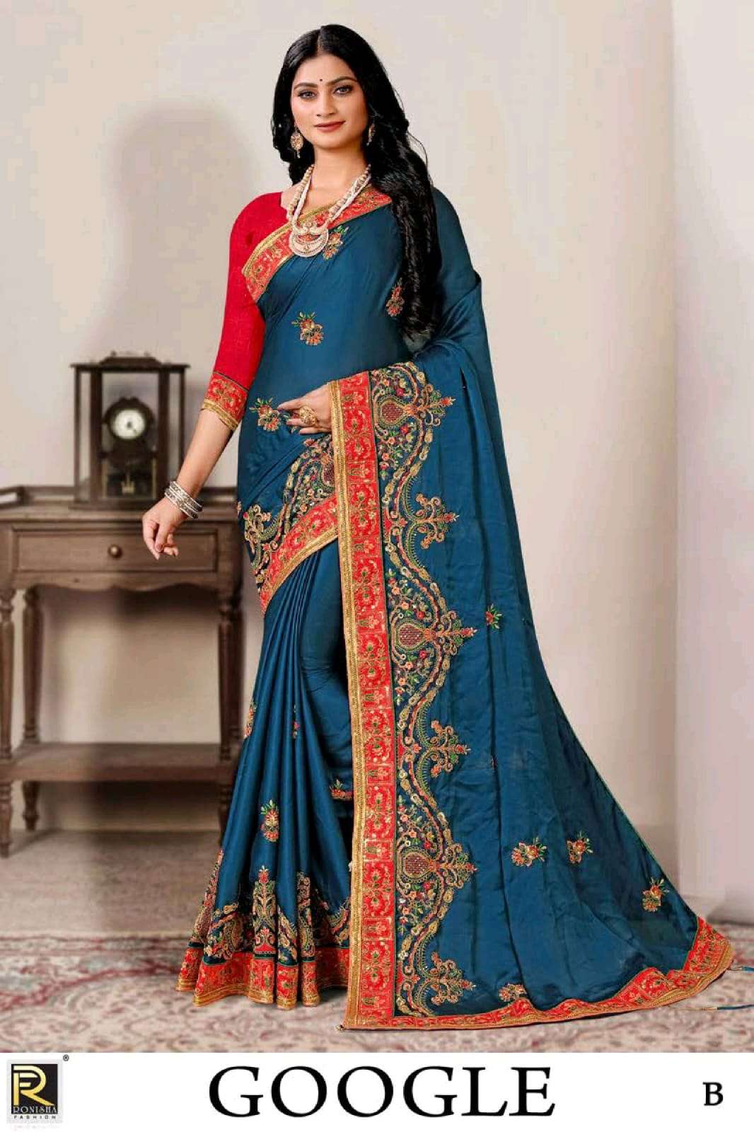 Google by ranjna saree embroidery worked designer saree collection 