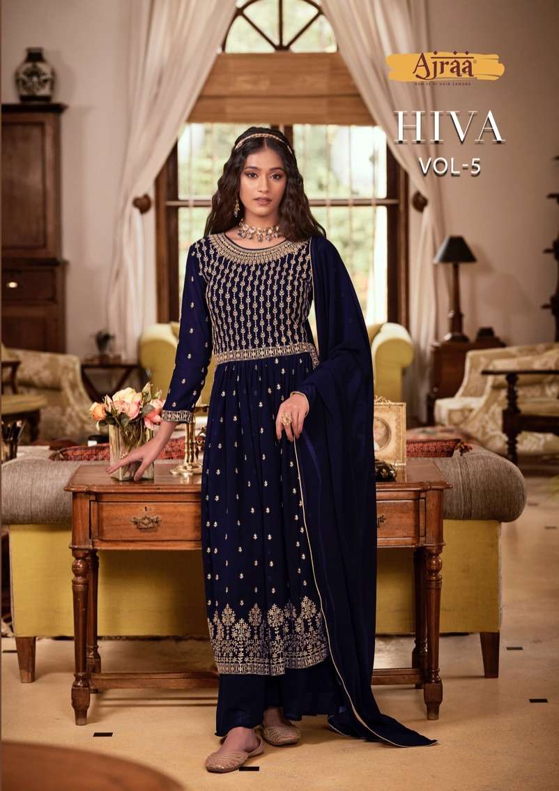 hiva vol 5 by ajraa readymade elegant salwar suit exporter