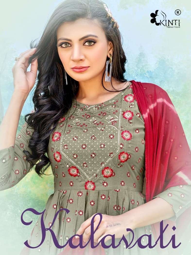 kalavati by kinti readymade heavy rayon amazing kurti and pant with dupatta