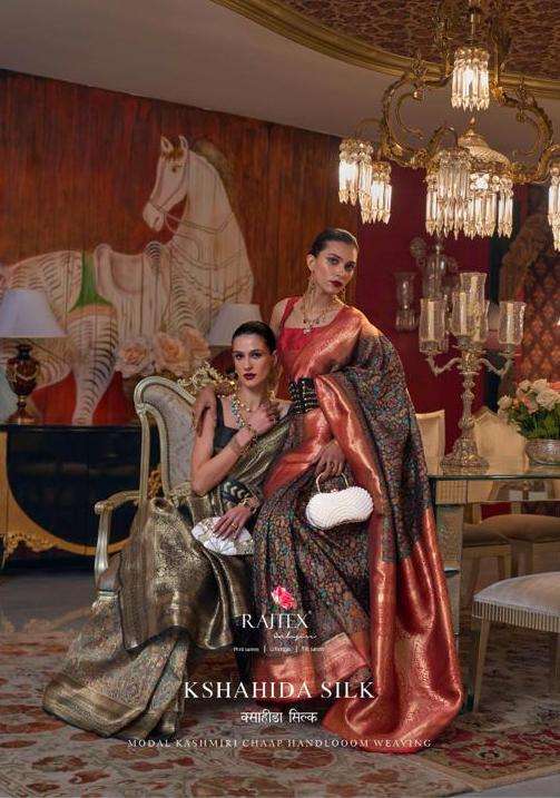 kshahida silk by rajtex unstitched beautiful designer handloom weaving sarees 