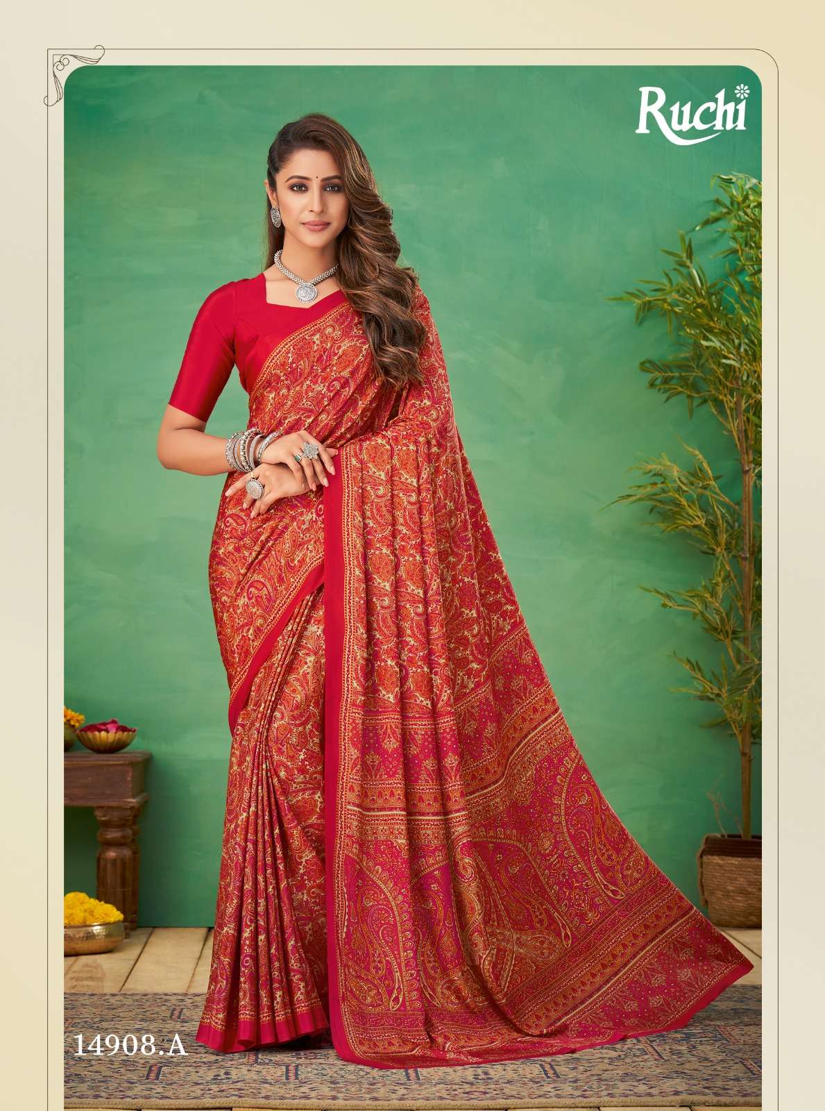 latest sarees vivanta silk hits 11 by ruchi sarees crape silk printed saree