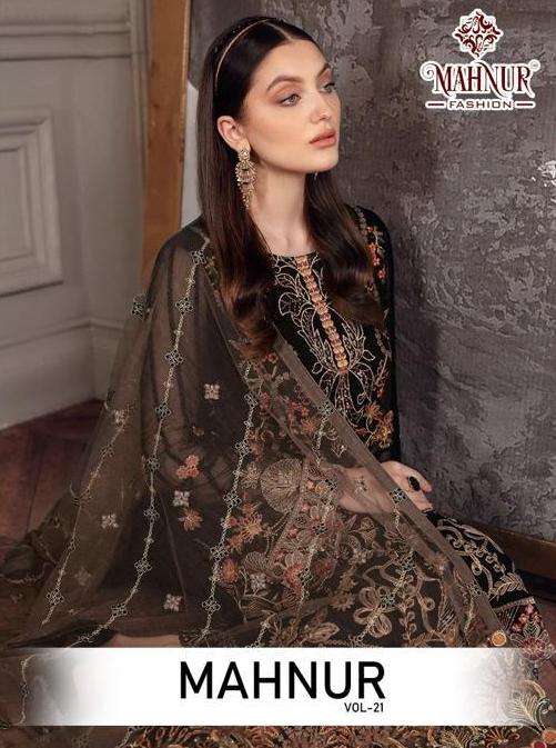 mahnur fashion vol 21 georgette unstitched pakistani suit 