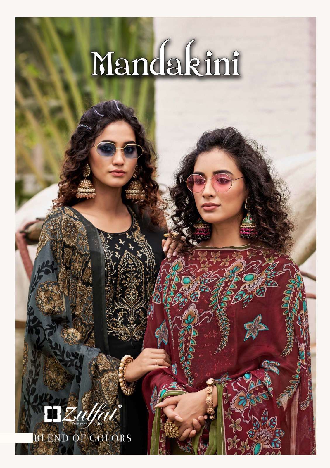 mandakini by zulfat jaam cotton designer suit collection