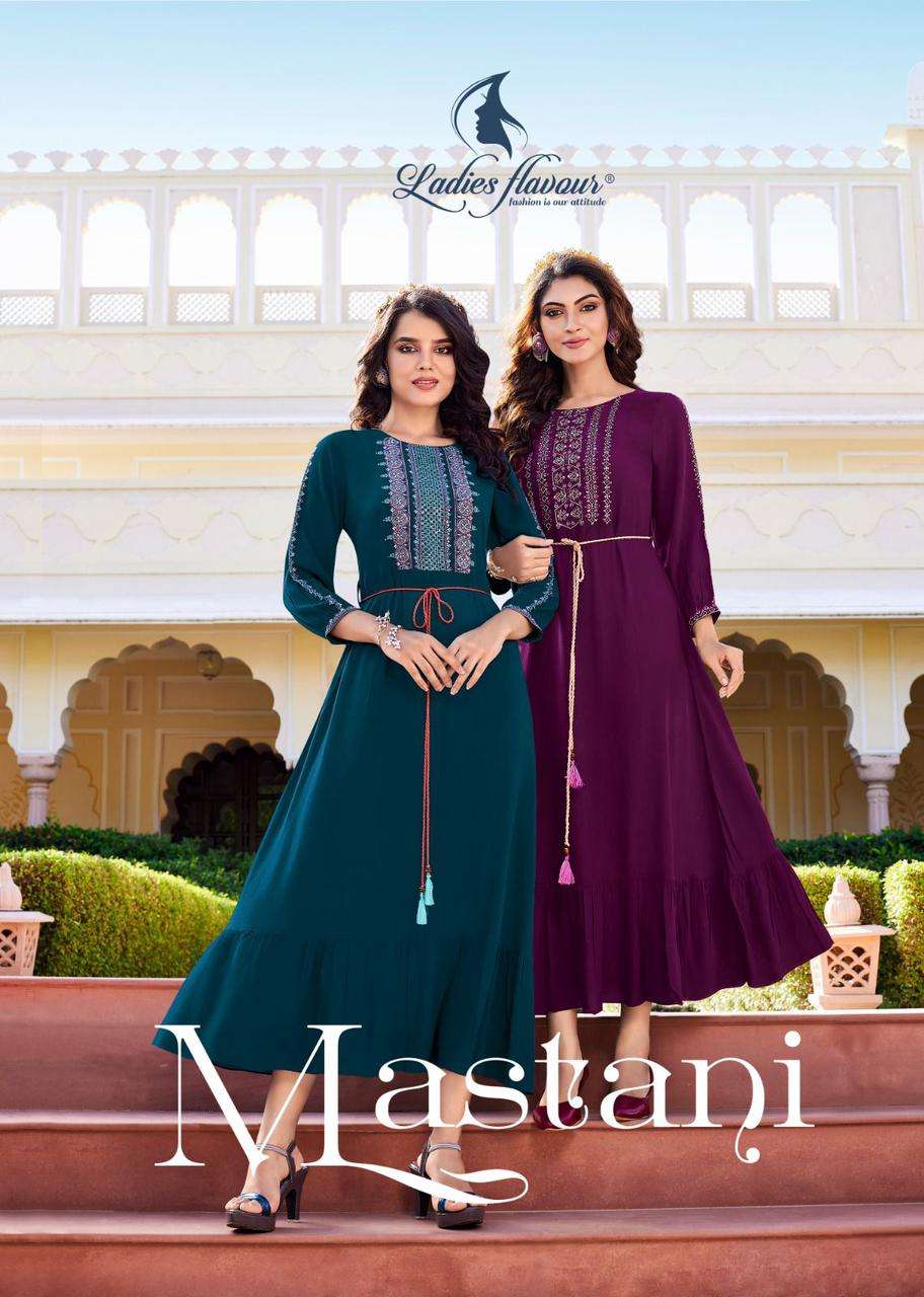mastani by ladies flavour rayon designer long anarkali gown