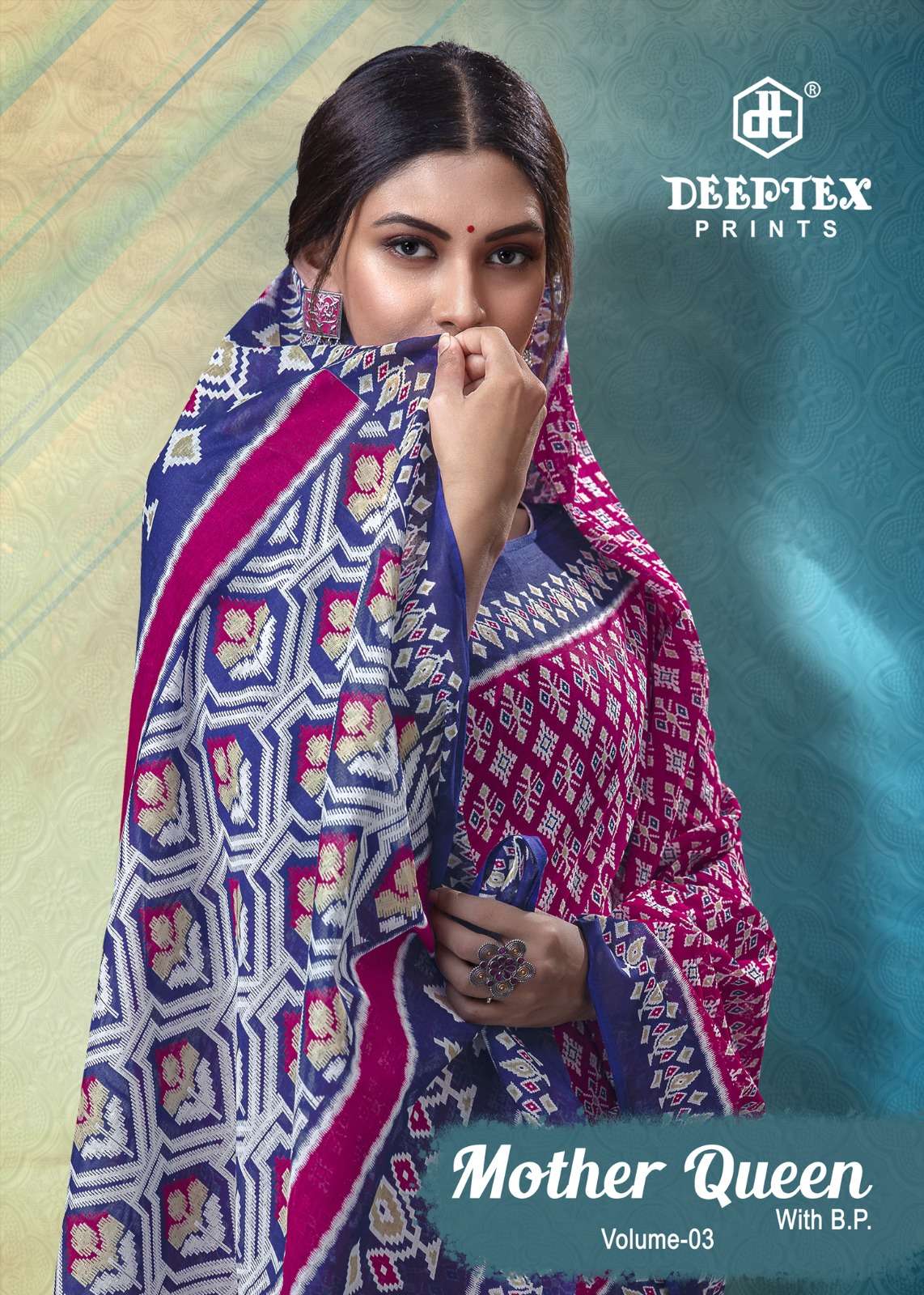 mother queen vol 3 by deeptex prints superior camric saree with blouse material