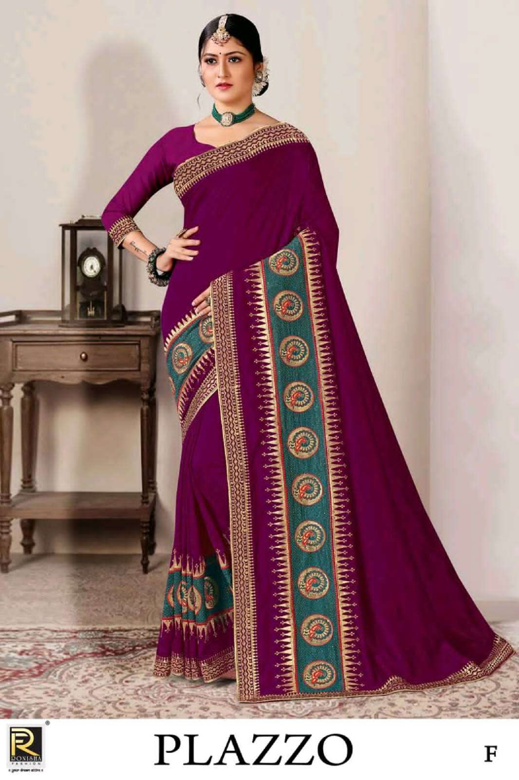 Plazzo by ranjna saree embroidery worked designer saree collection 