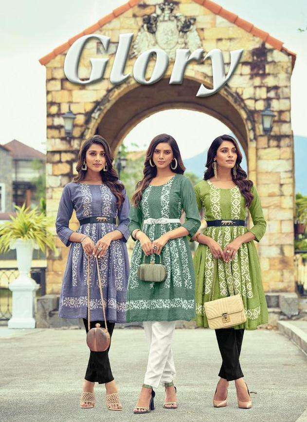 poonam glory kurti with inner and belt pattern 