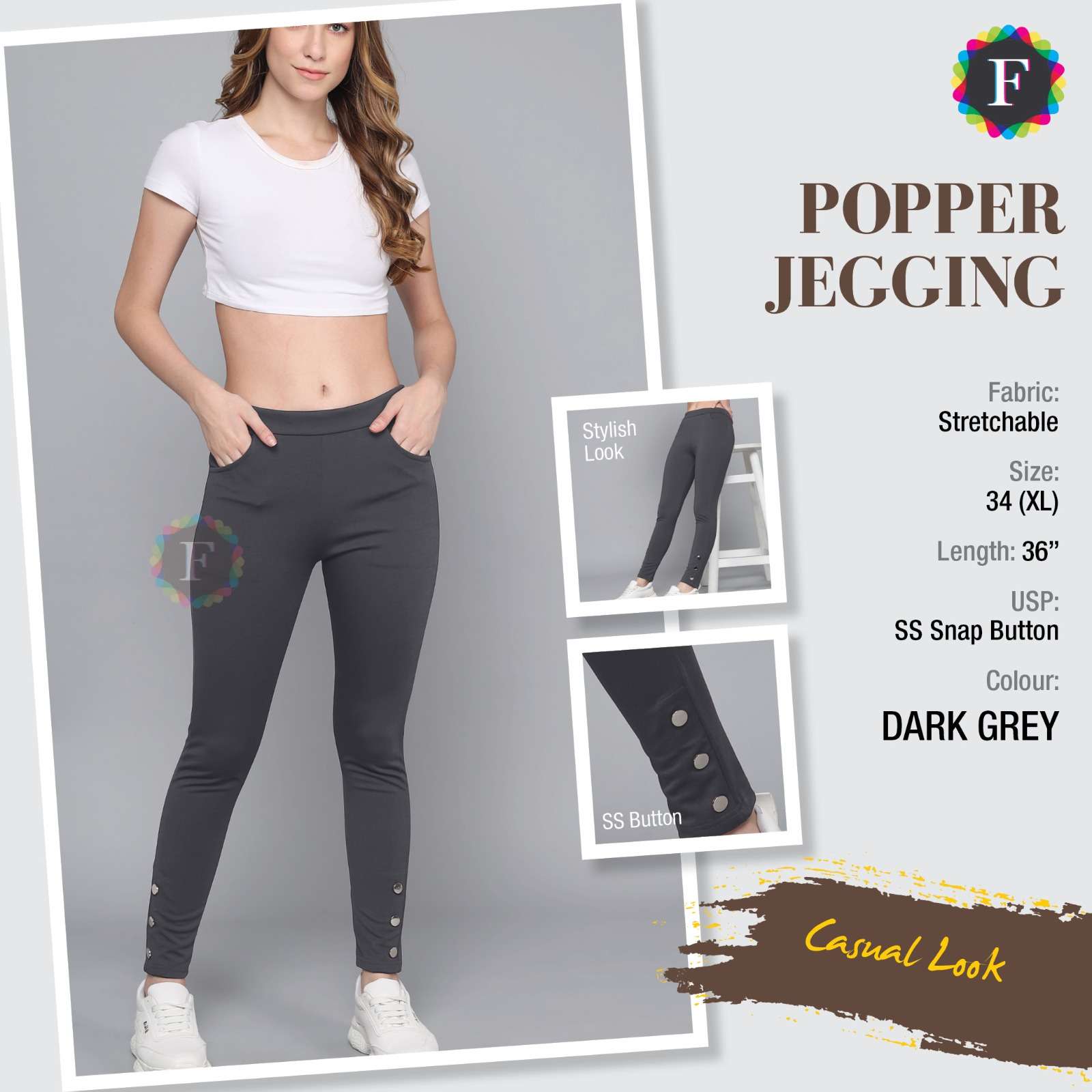 pr popper jegging stratchable ss button in bottom wear 