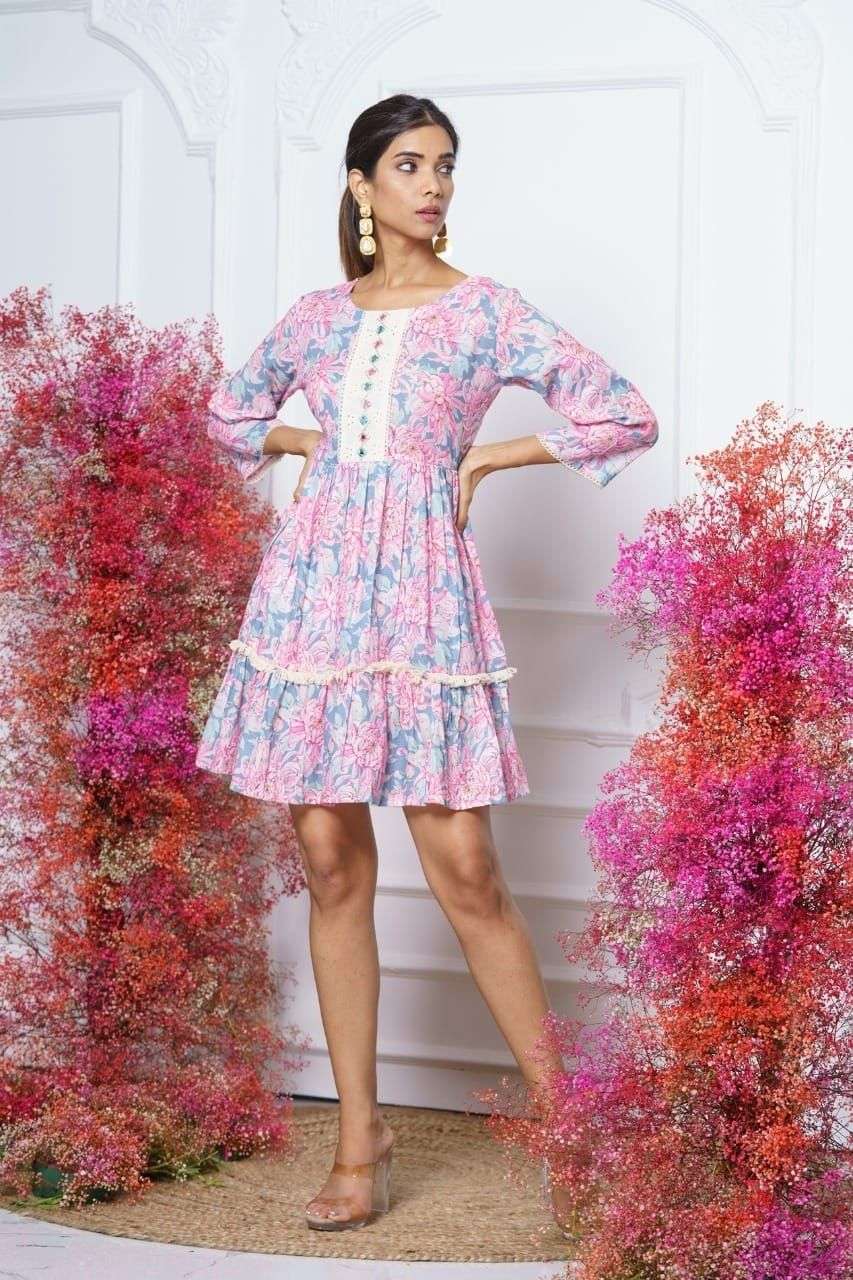 psyna 1805 design linen print short tops 