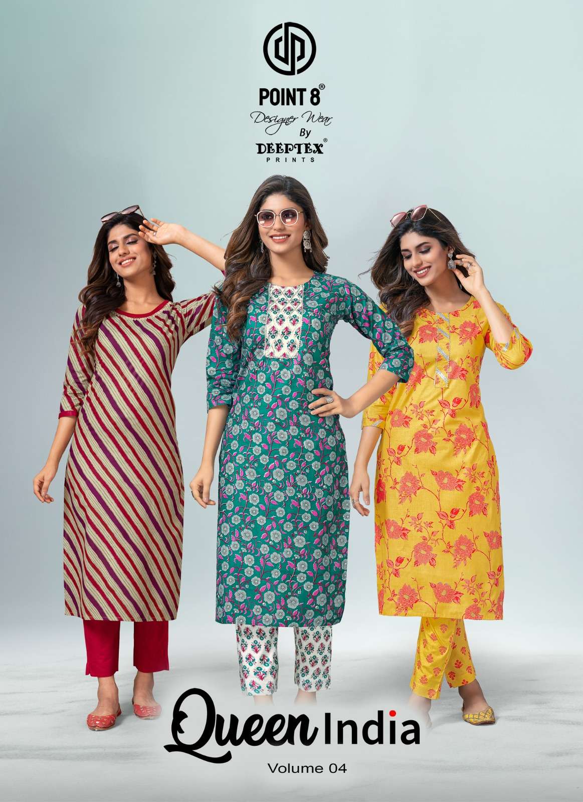 queen india vol 4 by deeptex point 8 readymade cotton pair kurti with pant 