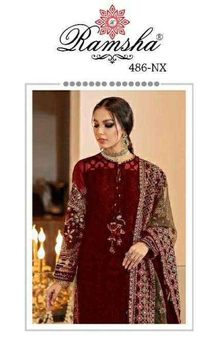 ramsha 486 nx embroidery georgette pakistani eid special dresses
