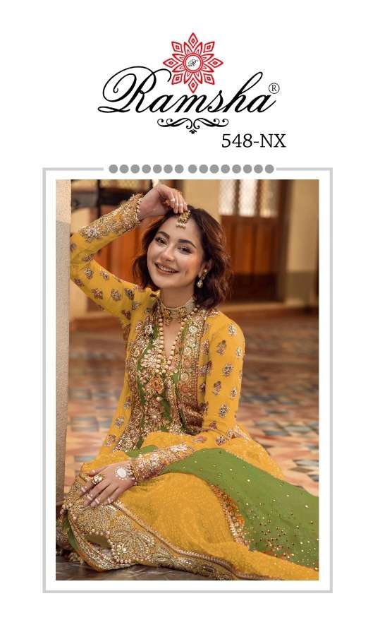 ramsha r 548 nx organza embroidery pakistani suit material