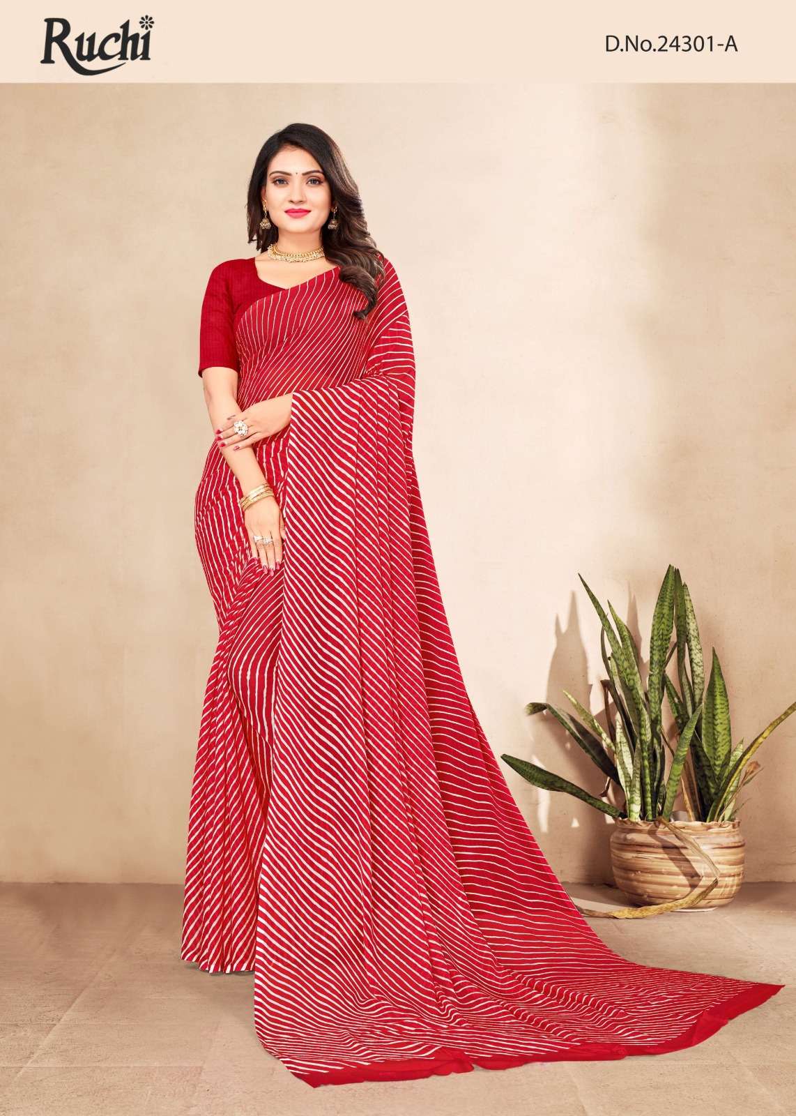 ruchi star chiffon 24301 bandhani print sarees collection