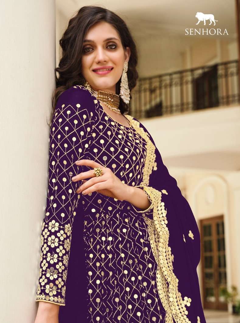 senhora present moksa georgette long gown style salwar kameez