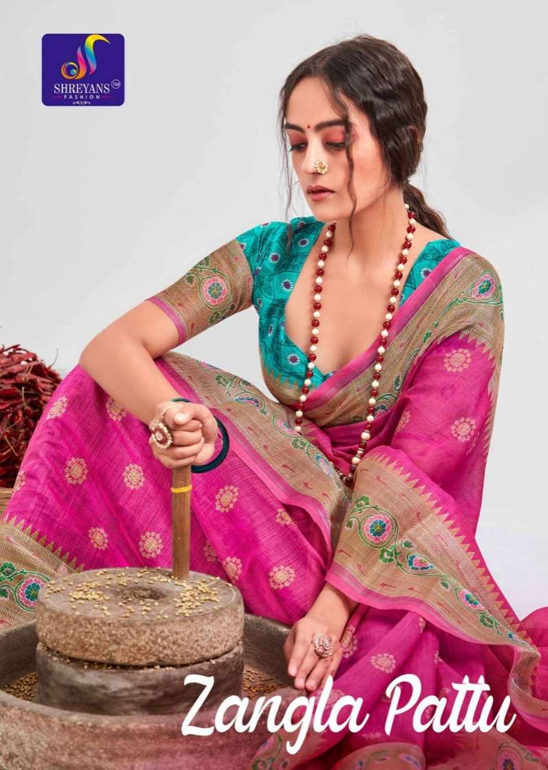 shreyans fashion zangla pattu fancy saris wholesaler in surat 