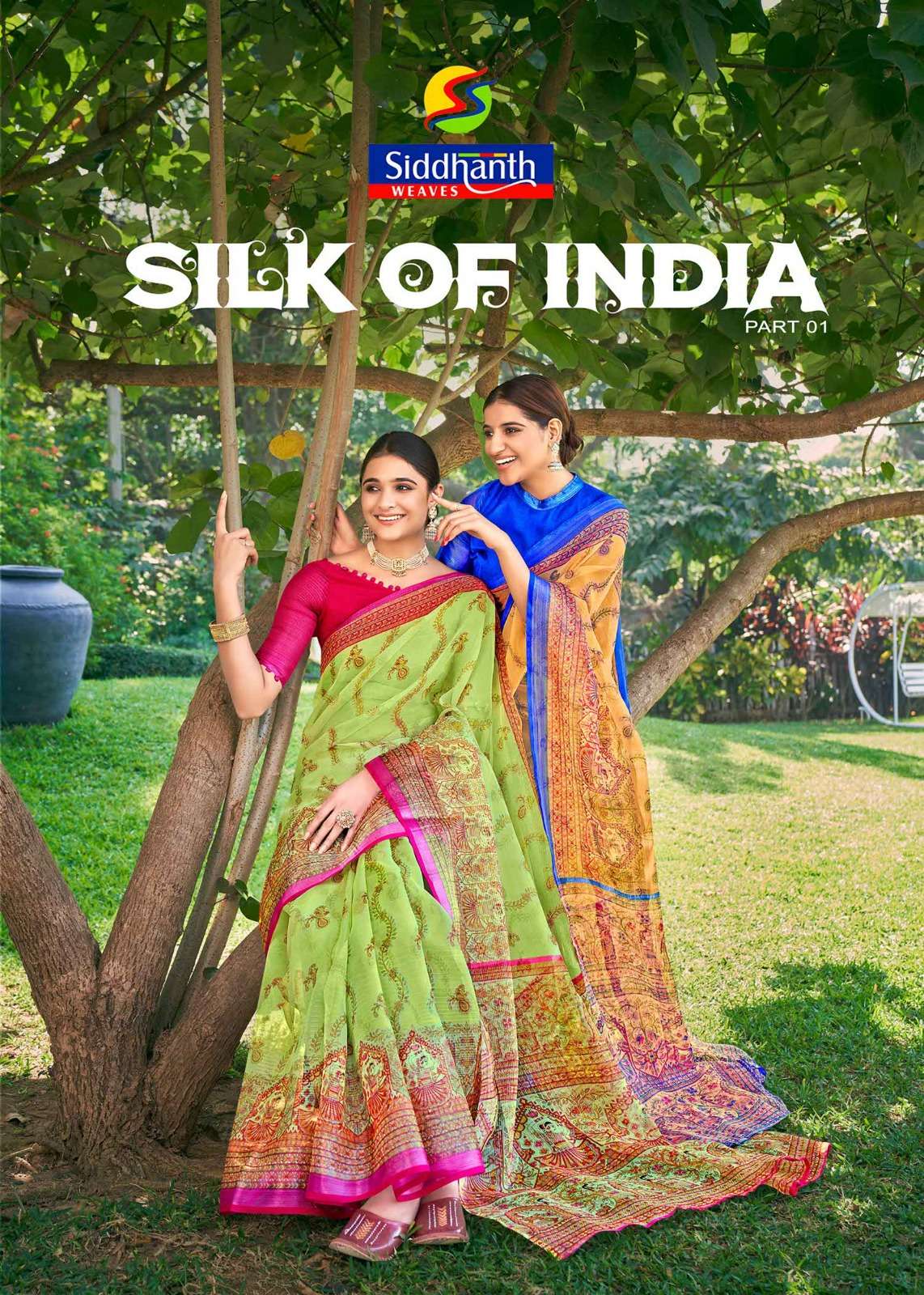 silk of india by siddhanth weaves designer printed saree collection