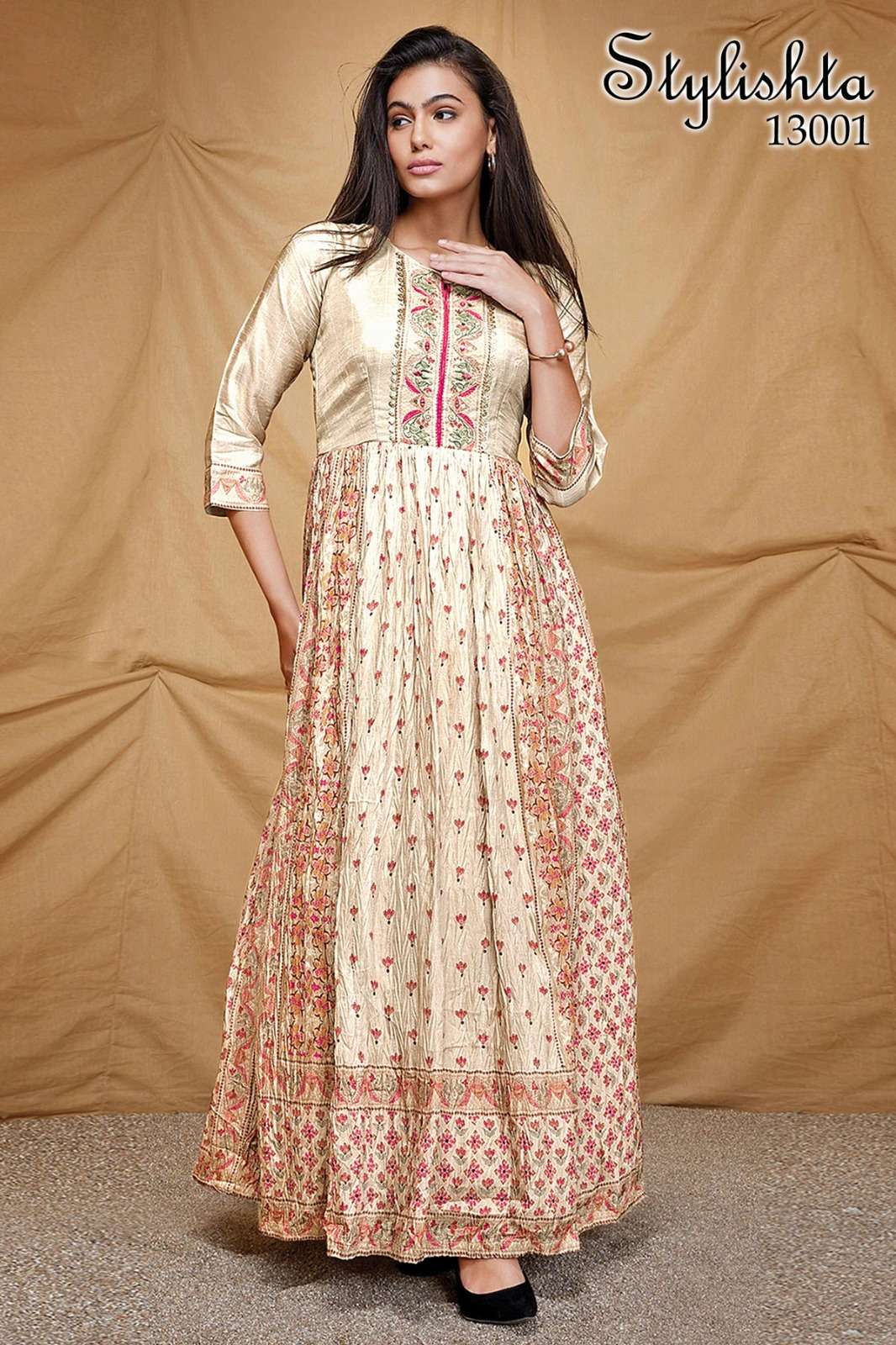 stylishta vol 13 lanched new printed stylish flaired kurti gown 