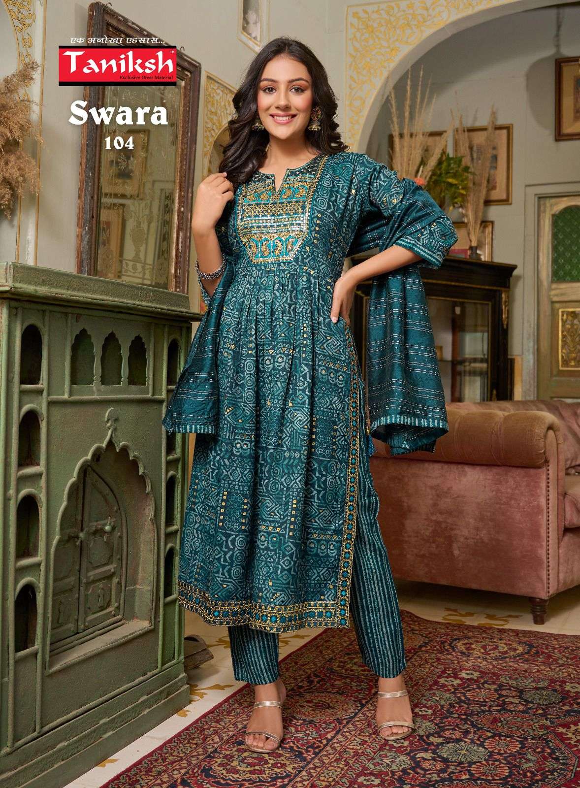 swara by taniksh latest new collection rayon print readymade salwar kameez with dupatta 