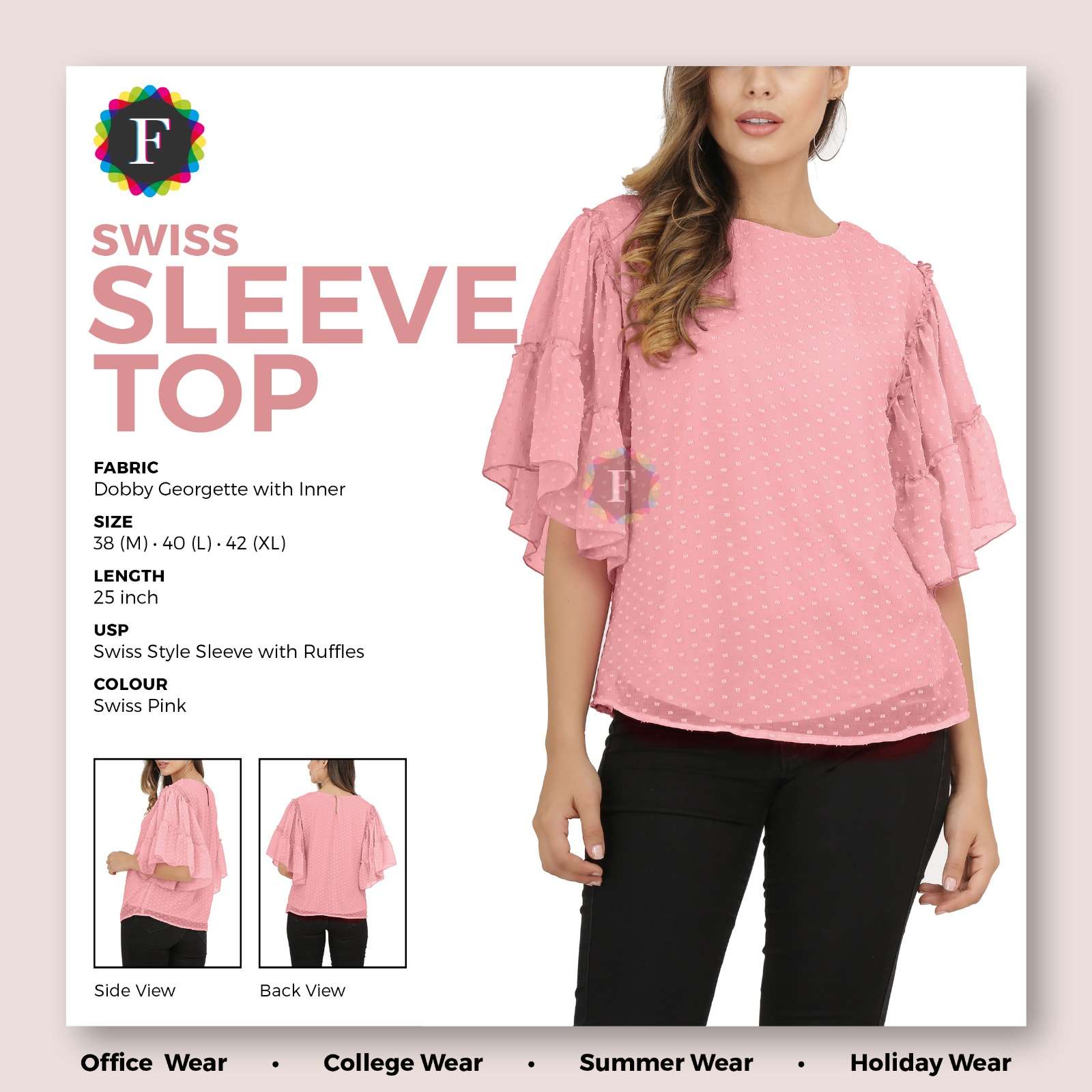 Swiss Sleeve Top Western Girls Tops Collection Buy Online