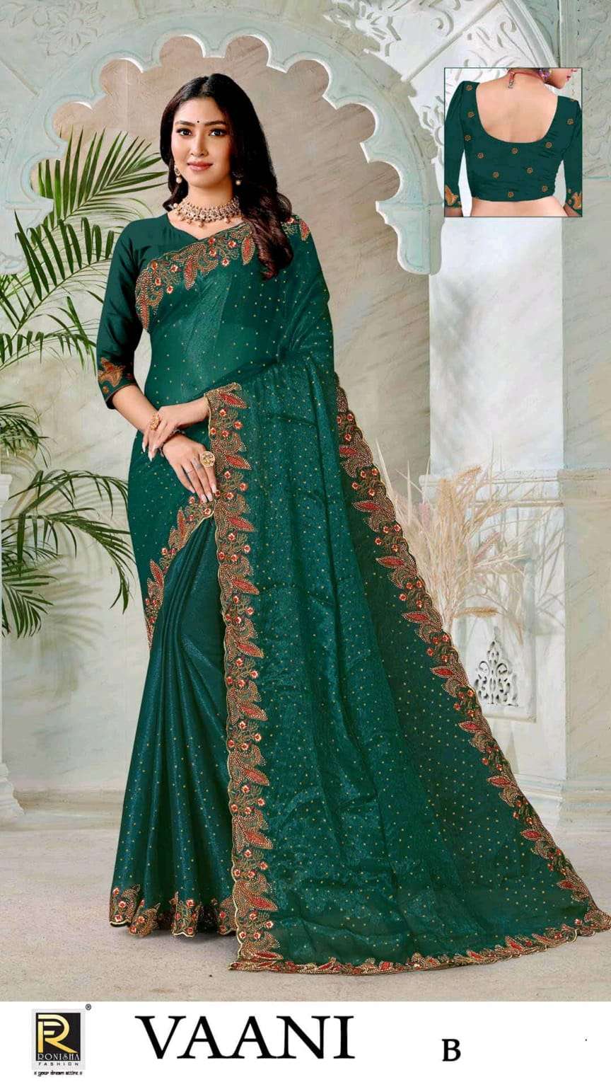 Vaani by ranjna saree embroidery worked jharkan diamond party wear saree collection 