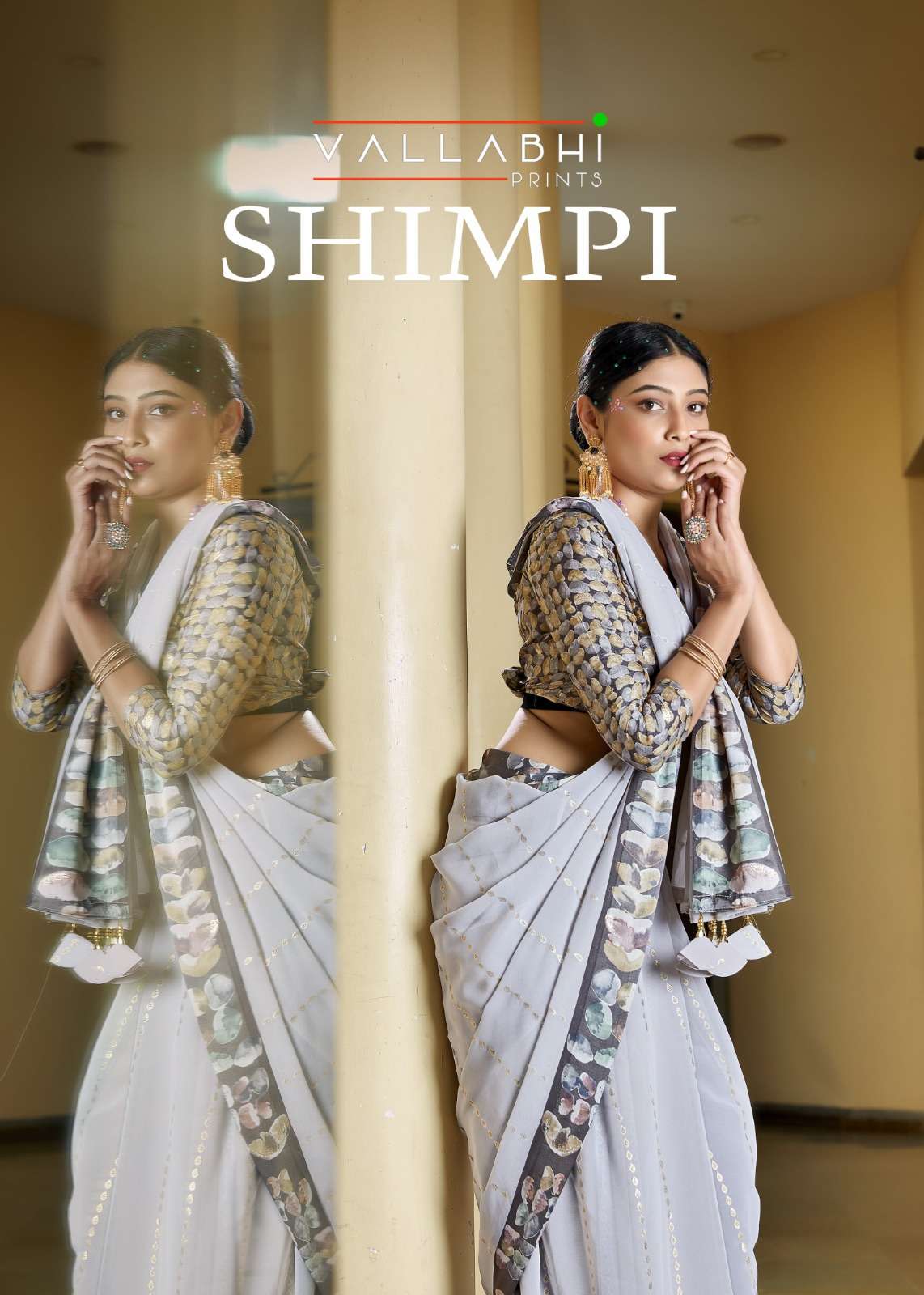 vallabhi prints shimpi georgette satin border latest fancy sarees 