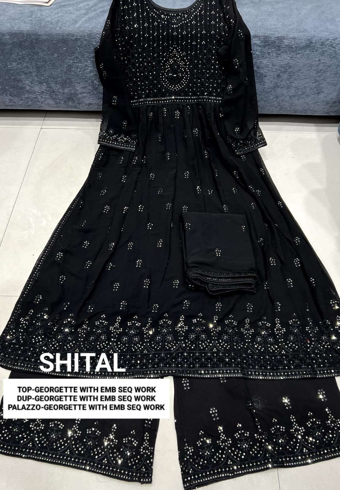 vedanti shital georgette embroidery sequence work salwar kameez 