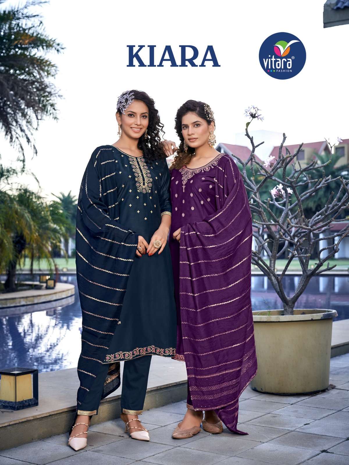 vitara fashion launches kiara exclusive designer kurti pent with dupatta latest salwar kameez