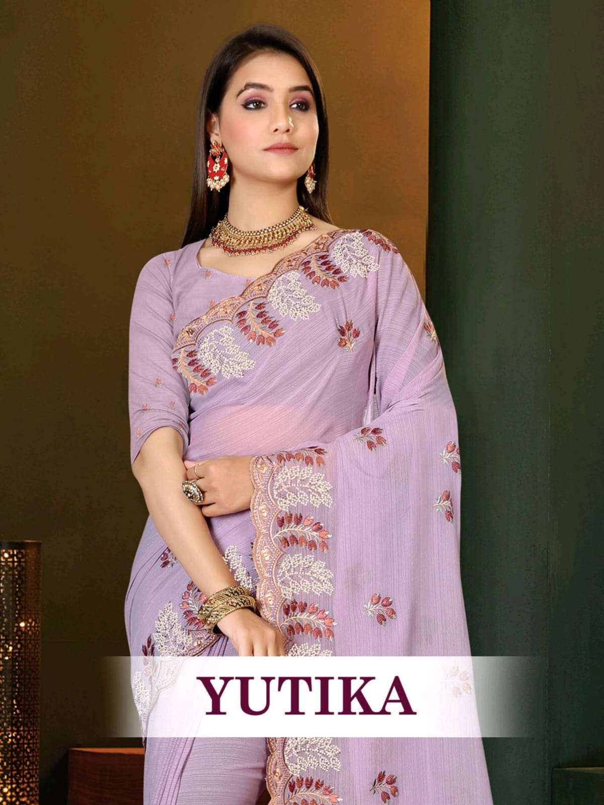 Yutika by ranjna saree embroidery worked designer saree collection 