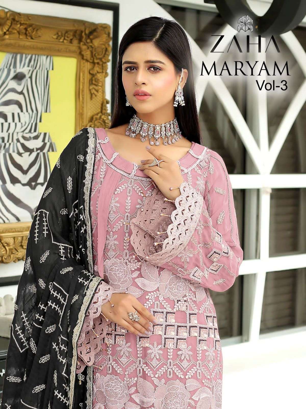 zaha maryam vol 3 georgette heavy embroidery pakistani suit
