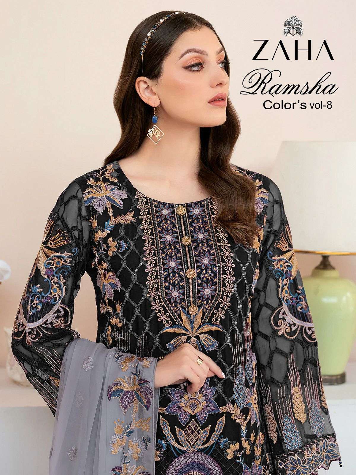 zaha ramsha vol 8 pakistani embroidery dresses wholesale 