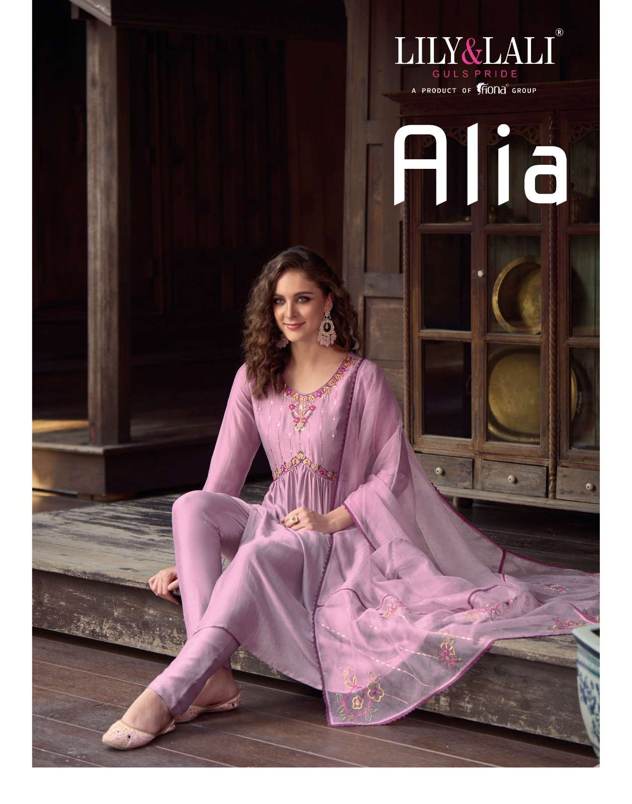 alia by lily & lali readymade designer aalia cut kurti with pant and dupatta