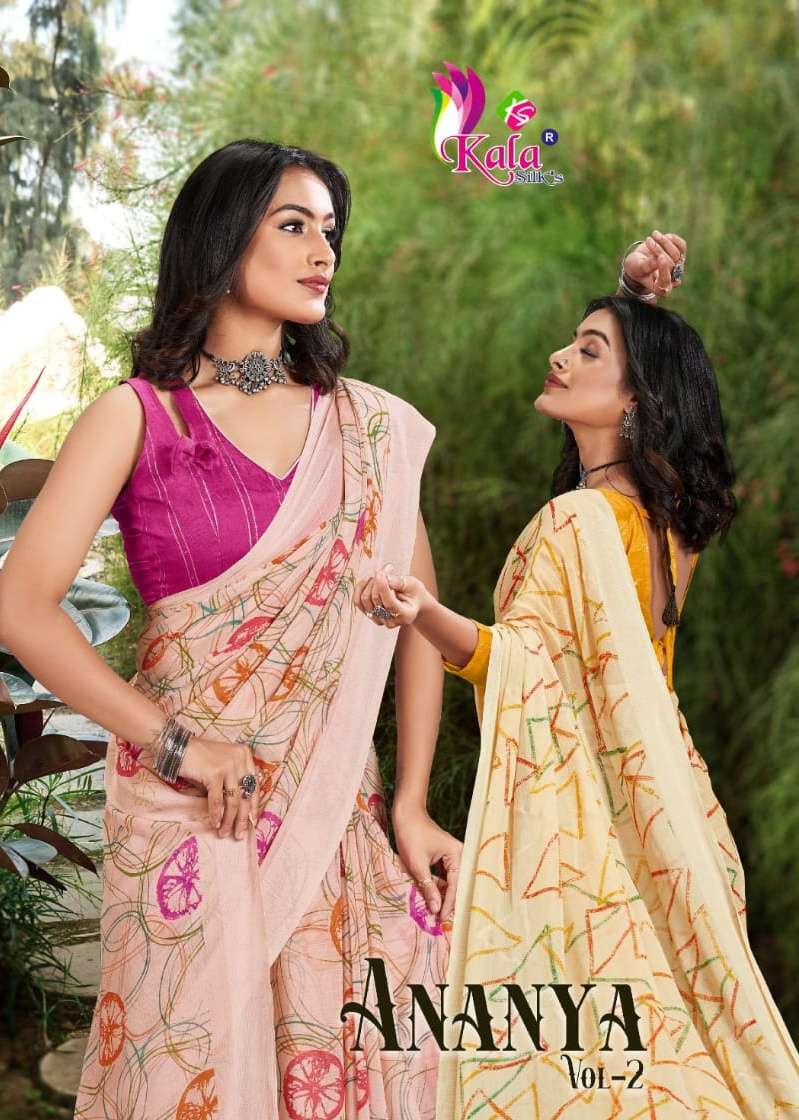 ananya vol 2 by kala silks fancy adorable print saree collection