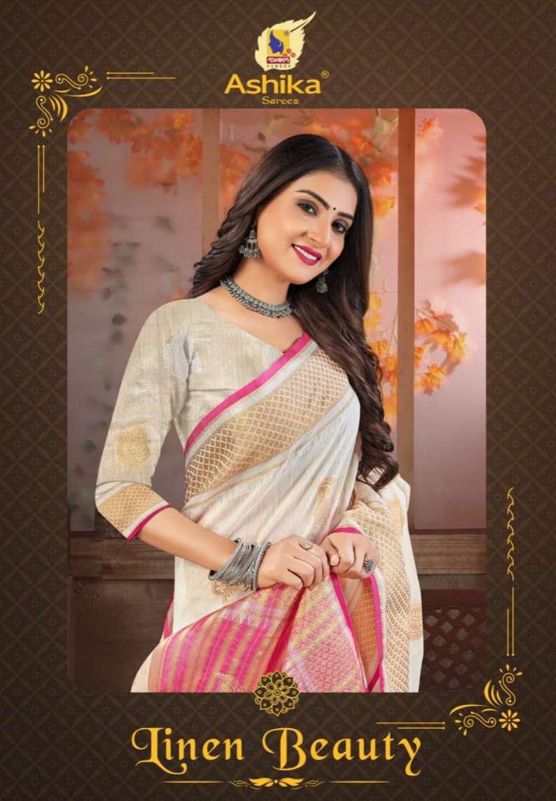 ashika saree present linen beauty adorable saree wholesaler 