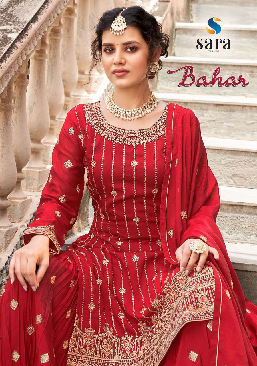 bahar by sara trendz designer amazing collection plazo style salwar kameez