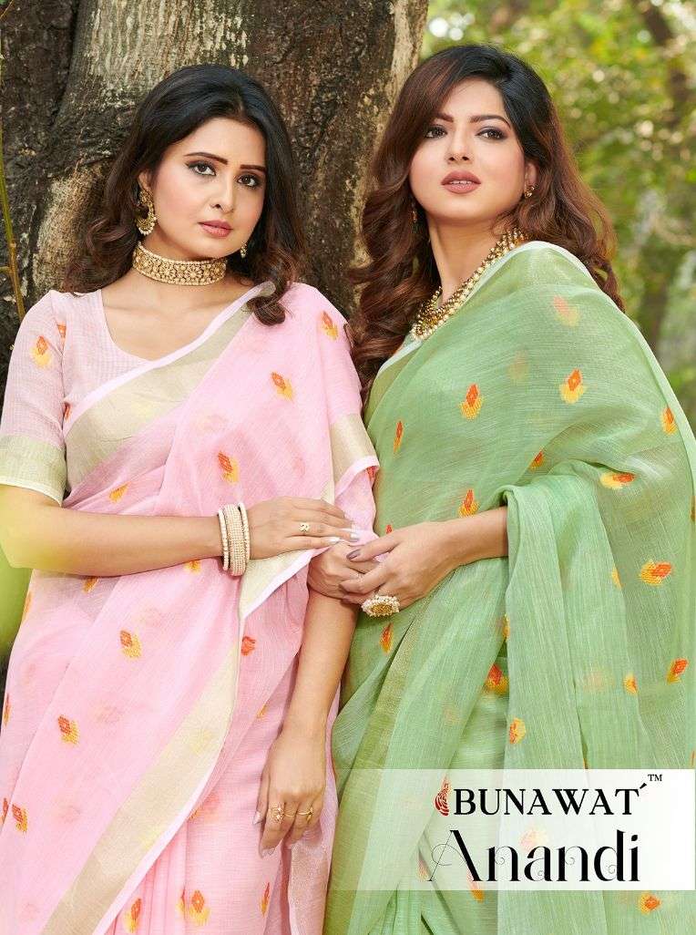 bunawat anandi designer linen saris wholesaler