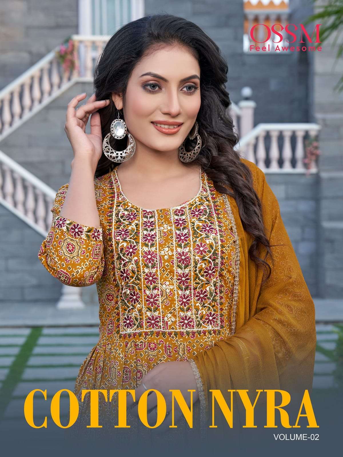 cotton nyra vol 2 by ossm readymade nayra cut kurti with pant and dupatta