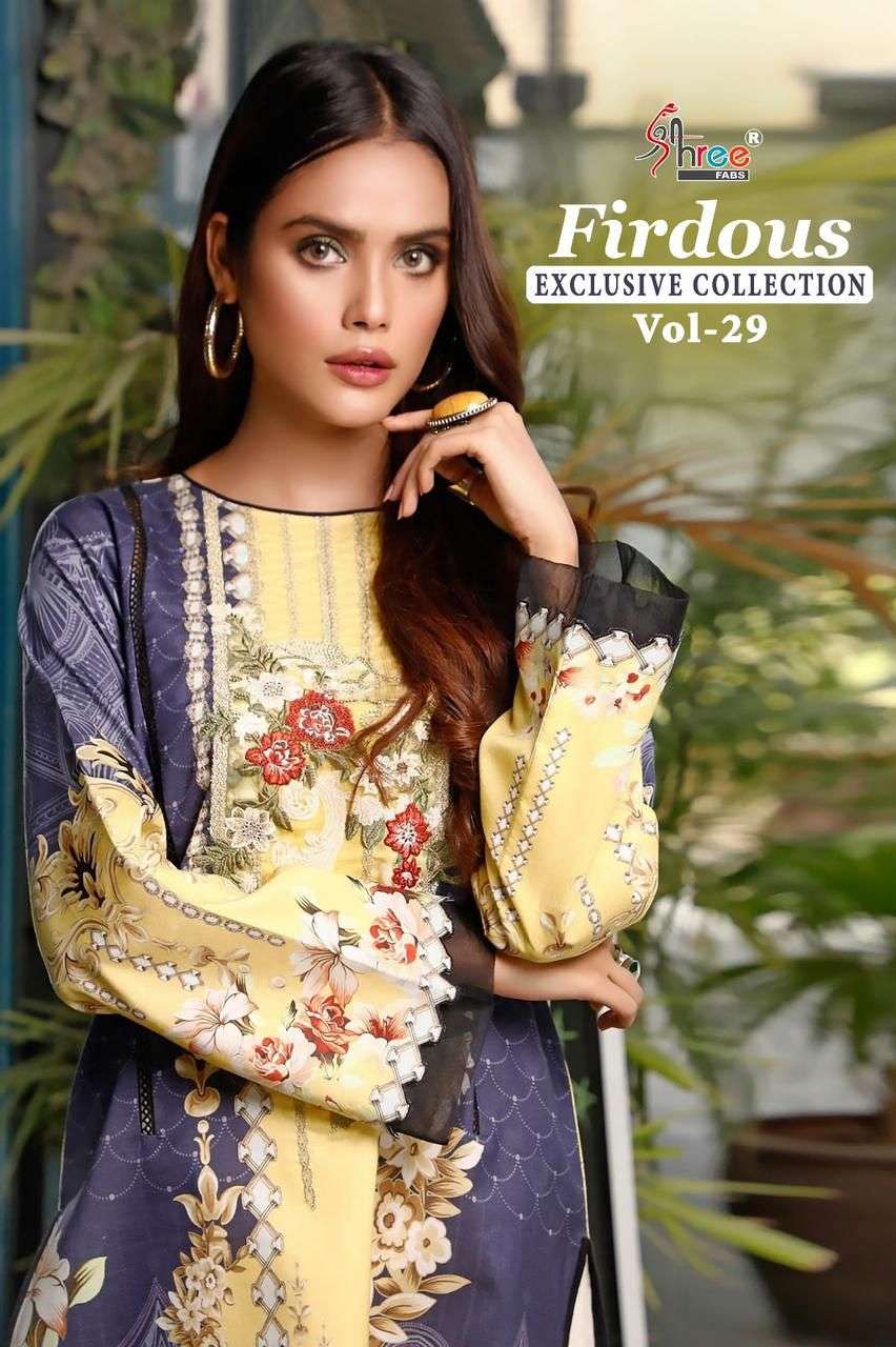 firdous exclusive collection vol 29 by shree fabs printed pakistani suit material