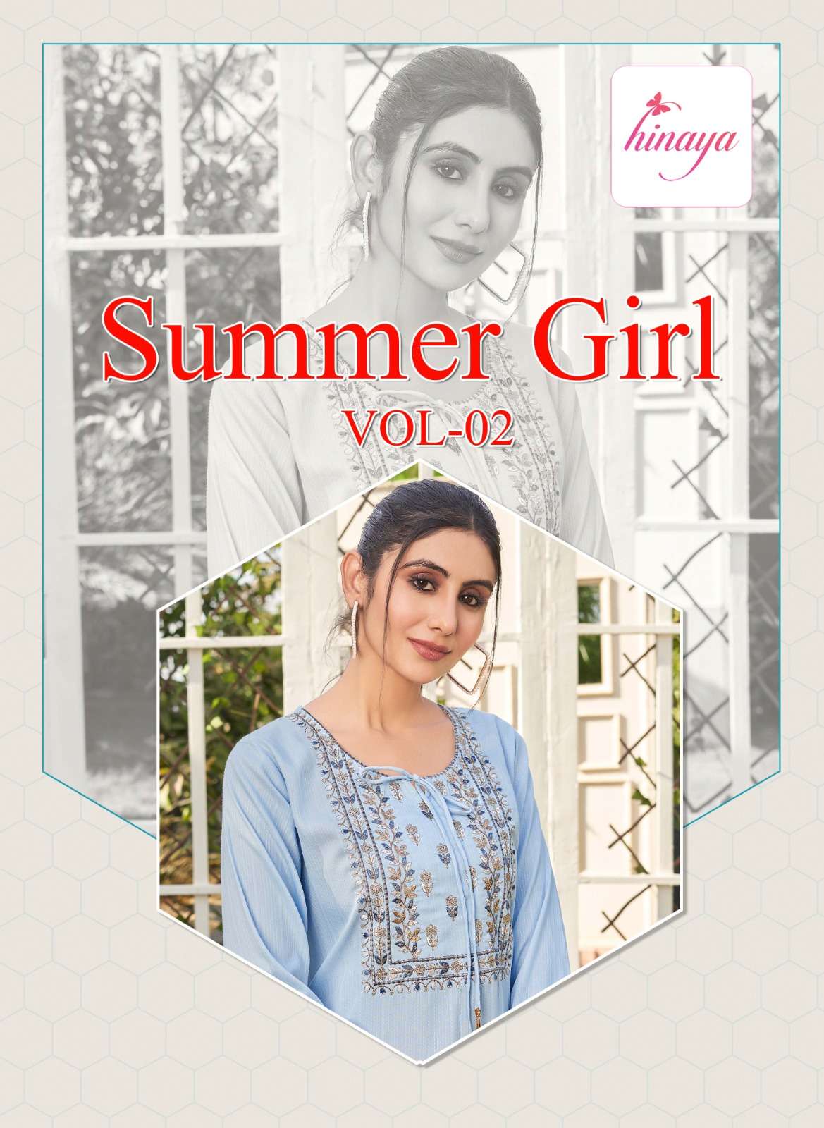 hinaya summer girl vol 2 readymade work style kurti with pant 