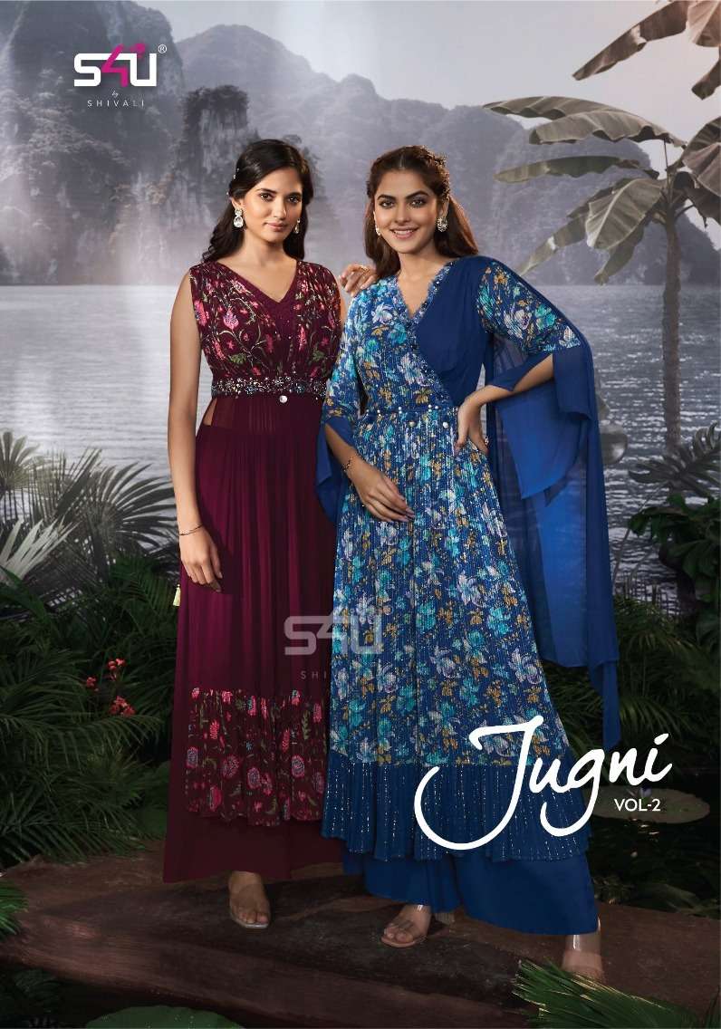 jugni vol 2 by s4u shivali readymade nayra style plazo salwar kameez 