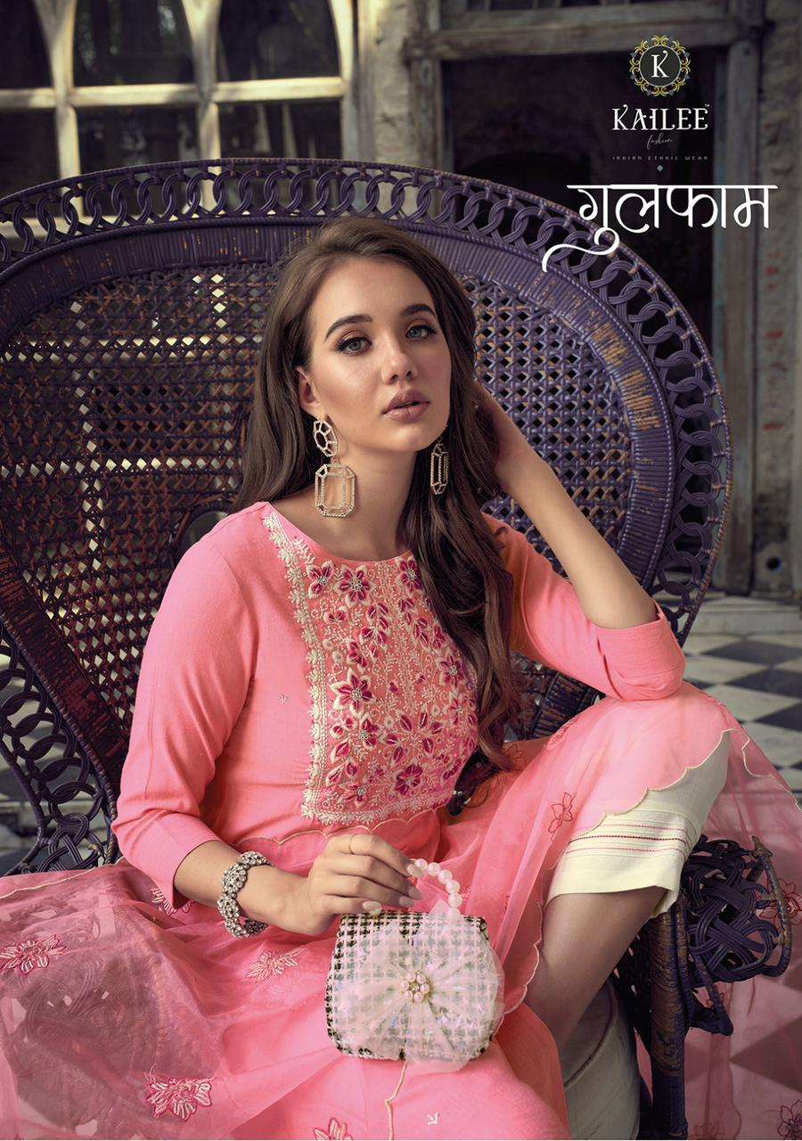 kailee present gulfam readymade designer kurti with pant and fancy dupatta