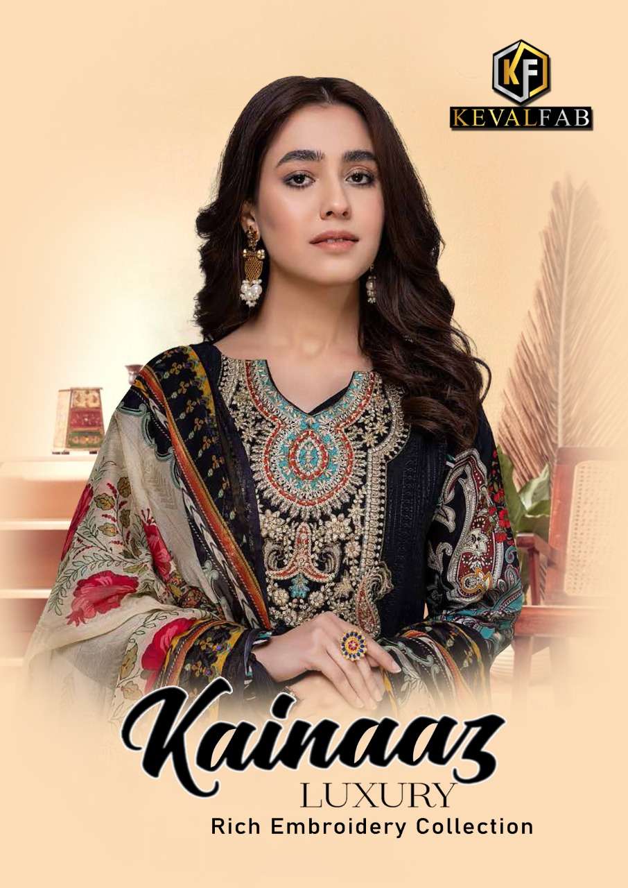 kainaaz by keval fab designer print pakistani suit collection 