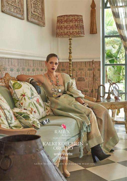 kalki koechlin orchid by rajtex handloom weaving function wear saree collection