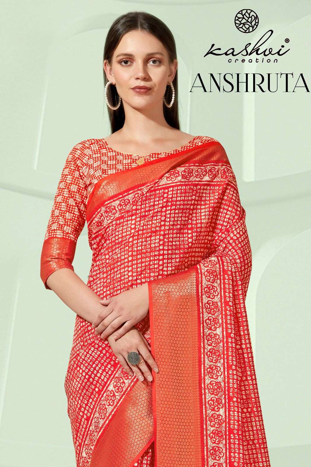 kashvi creation launch anshruta adorable print saree collection