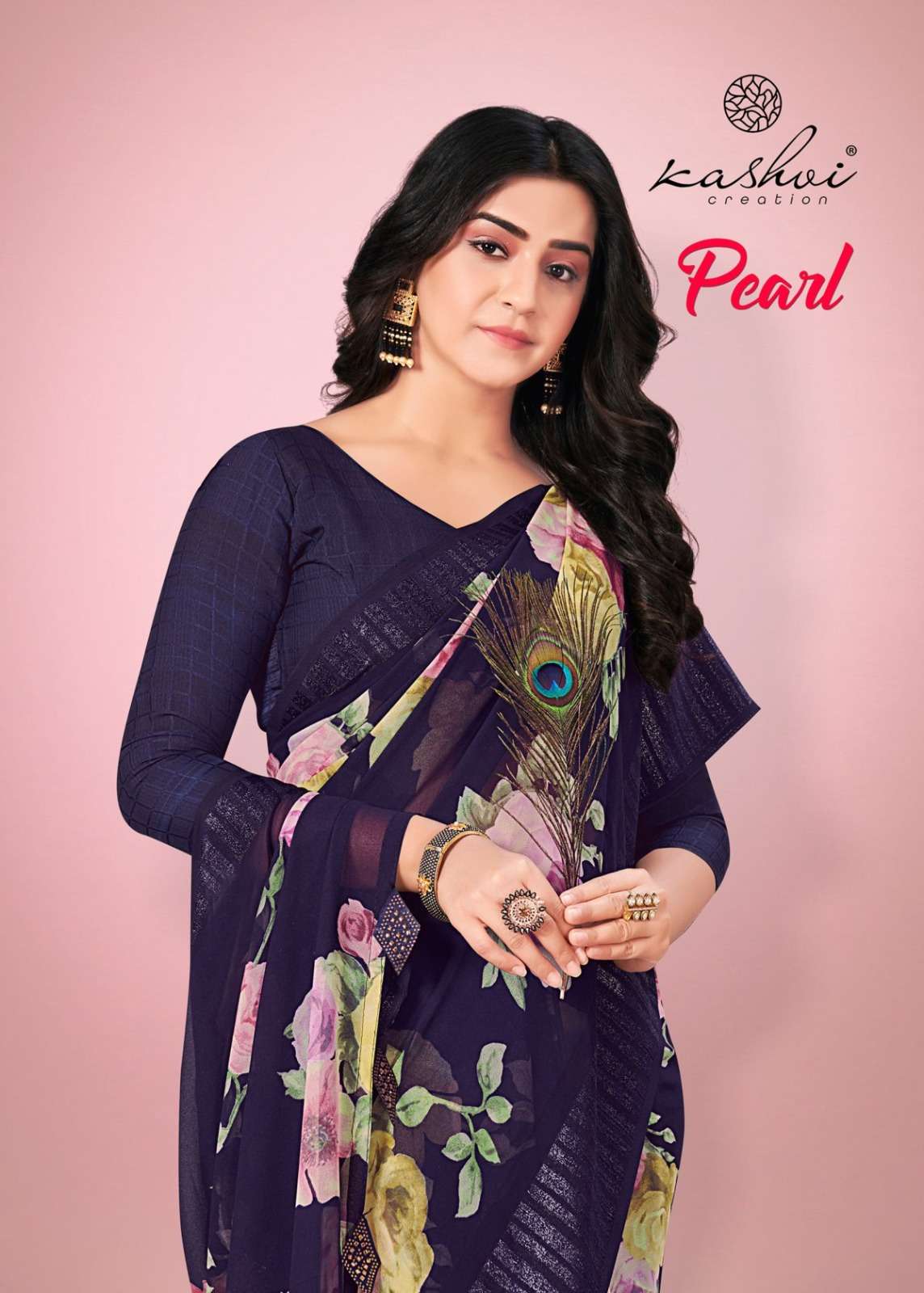 kashvi creation pearl 1001-1008 floral printed amazing saree collection 