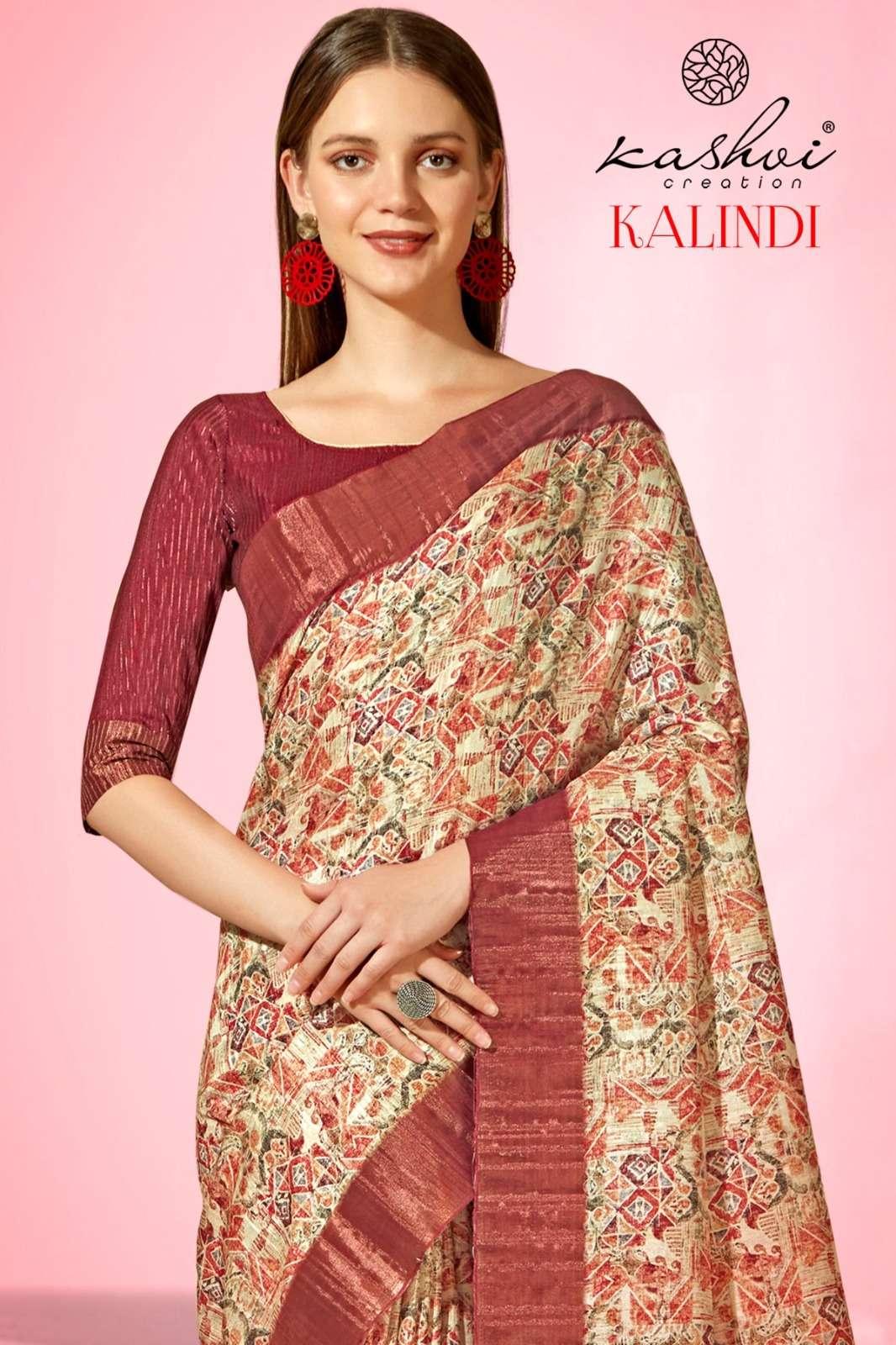 kashvi creation present kalindi printed gotha patti saree wholesaler