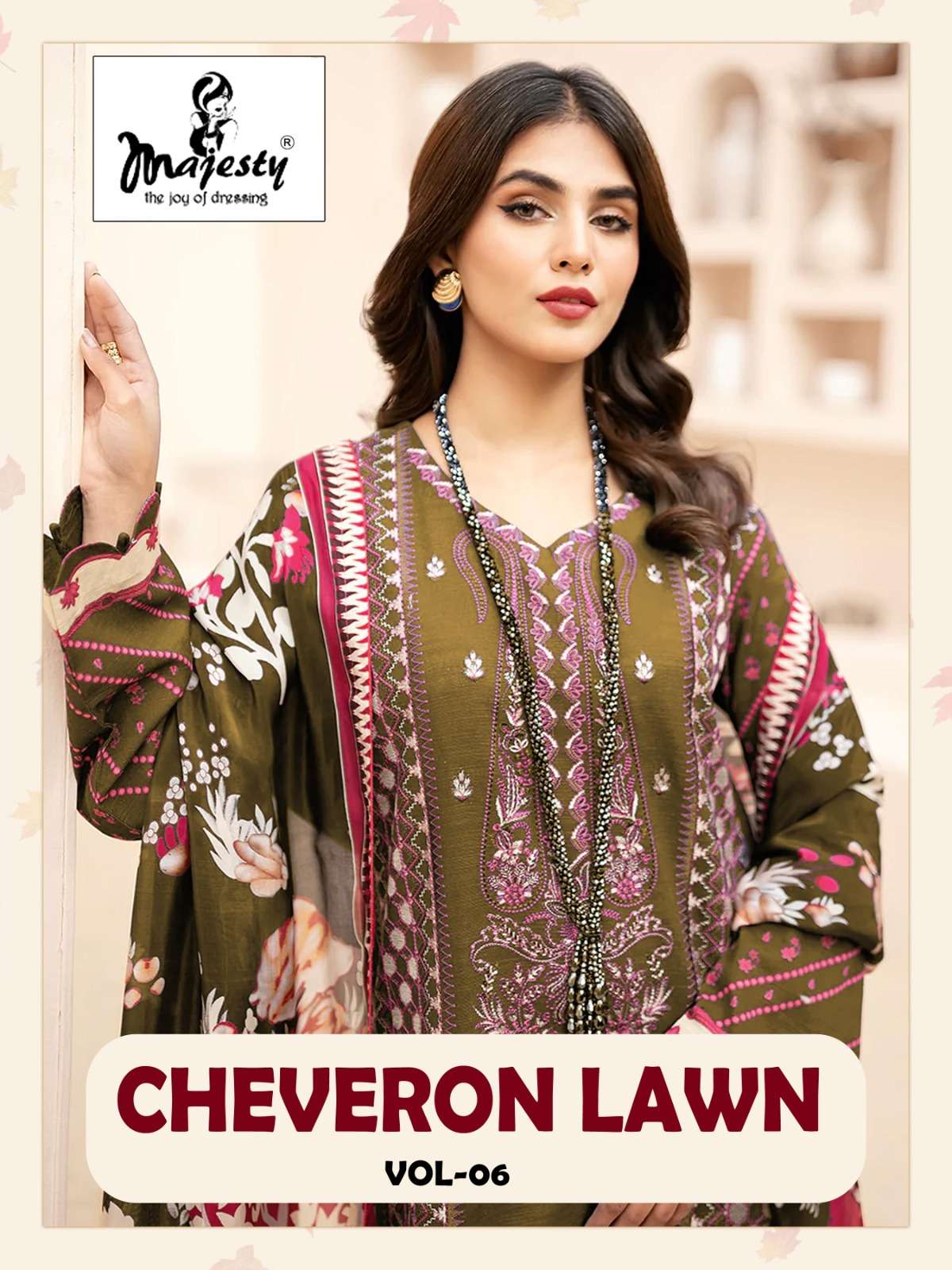 majesty cheveron lawn vol 6 cotton patch work pakistani suits