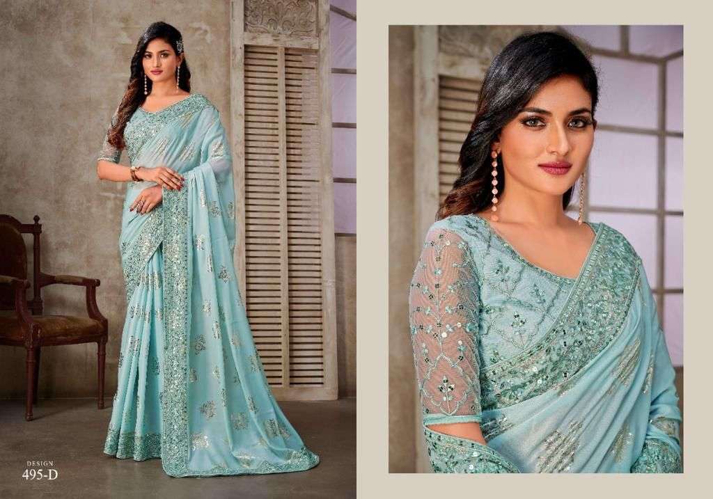 mehak 495 colours designer function wear saree collection 