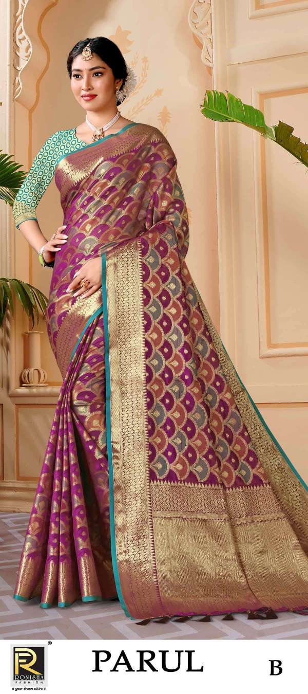 Parul  by ranjna saree banarsi silk design ethnik wear silk saree amazing Collection 