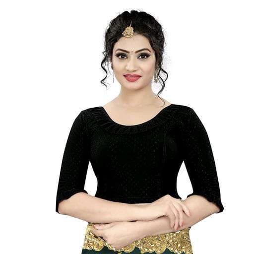 pr 261 matty dobby double frill design readymade blouse 