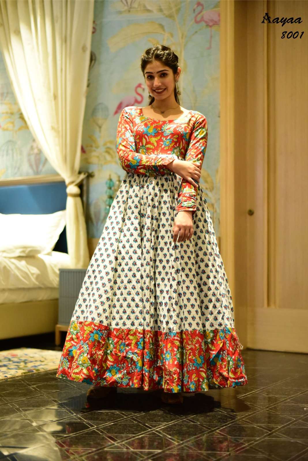 pr aayaa vol 8 readymade heavy printed anarkali gown
